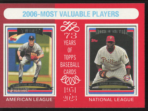 2024 Topps Heritage #199 2012 MVPs (Miguel Cabrera / Buster Posey Red Border