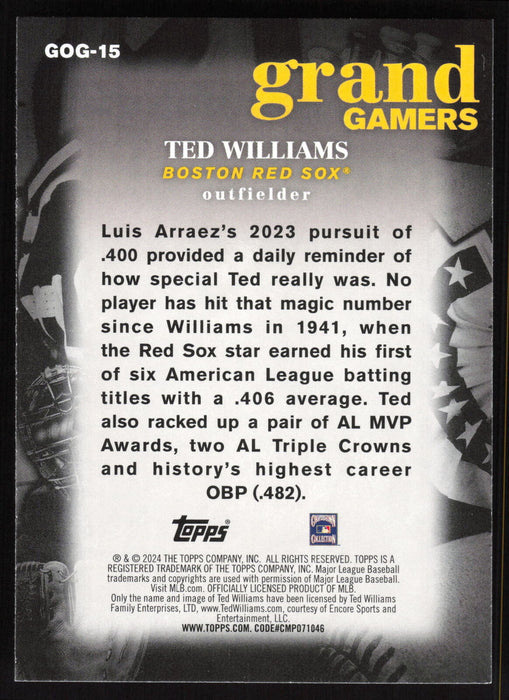 2024 Topps #GOG-15 Ted Williams Grand Gamers