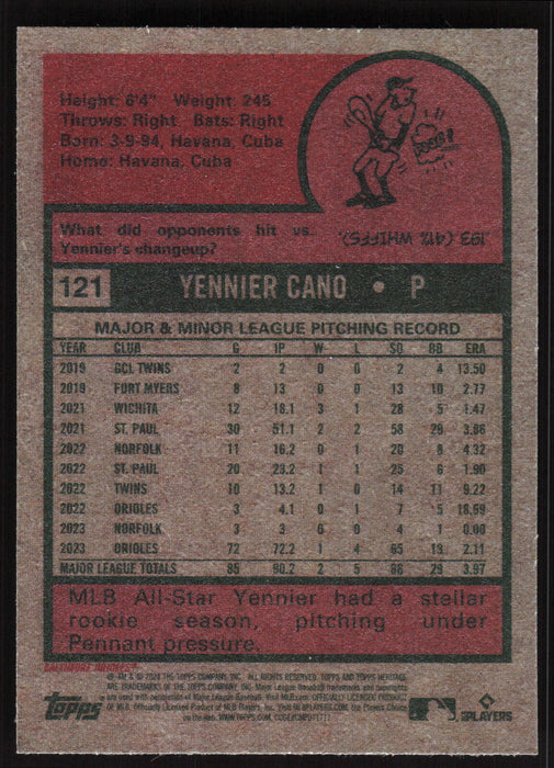 2024 Topps Heritage #121 Yennier Cano Base