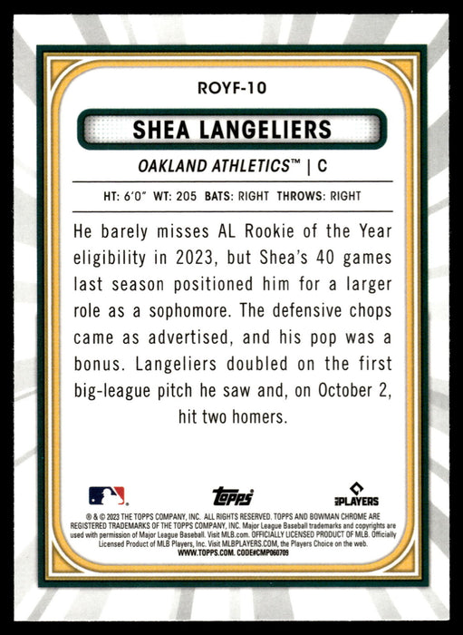 2023 Bowman #ROYF-10 Shea Langeliers Rookie of the Year Favorites