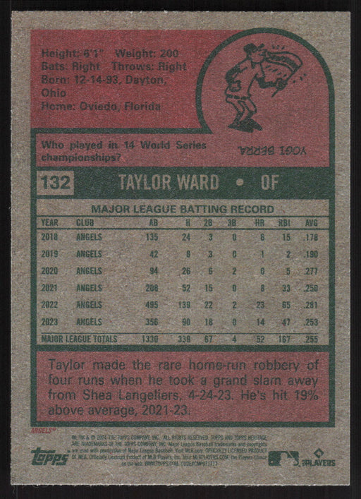 2024 Topps Heritage #132 Taylor Ward Base