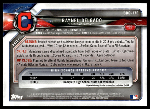 2018 Bowman Draft #BDC-176 Raynel Delgado Chrome