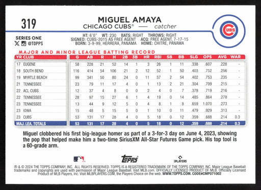 2024 Topps #319 Miguel Amaya Base