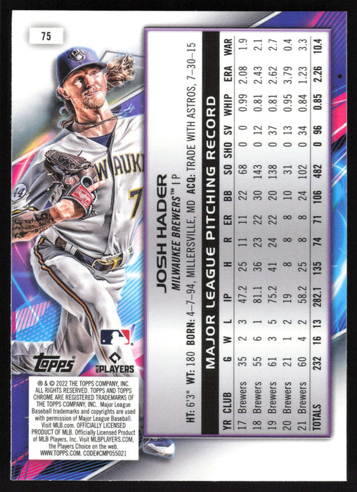 2022 Topps Chrome Cosmic #75 Josh Hader