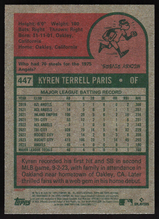 2024 Topps Heritage #447 Kyren Paris Base