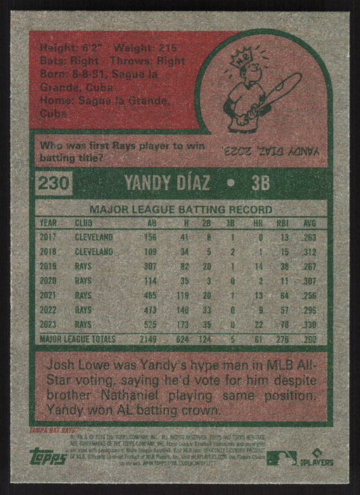 2024 Topps Heritage #230 Yandy Díaz