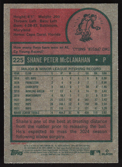 2024 Topps Heritage #225 Shane McClanahan Base