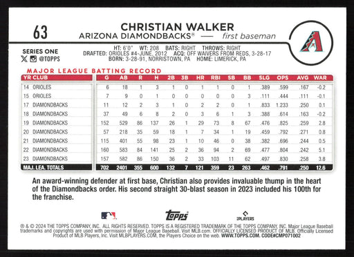 2024 Topps #63 Christian Walker