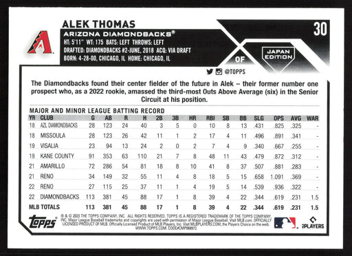 2023 Topps Japan Edition #30 Alek Thomas