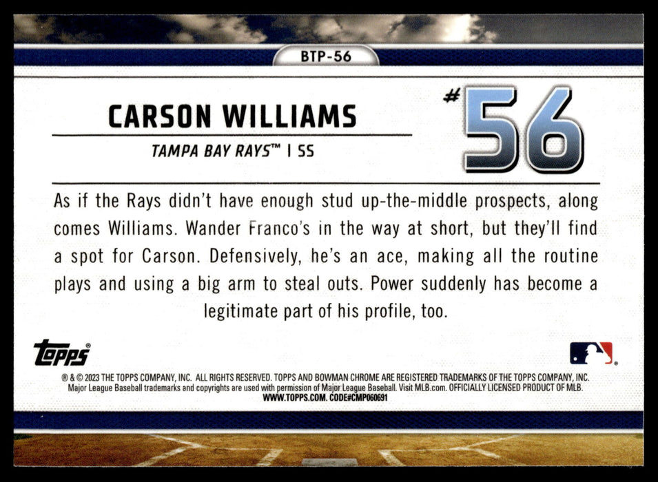 2023 Bowman #BTP-56 Carson Williams Bowman Scouts Top 100