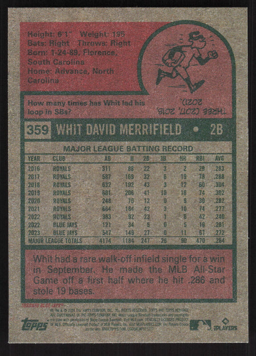 2024 Topps Heritage #359 Whit Merrifield Base