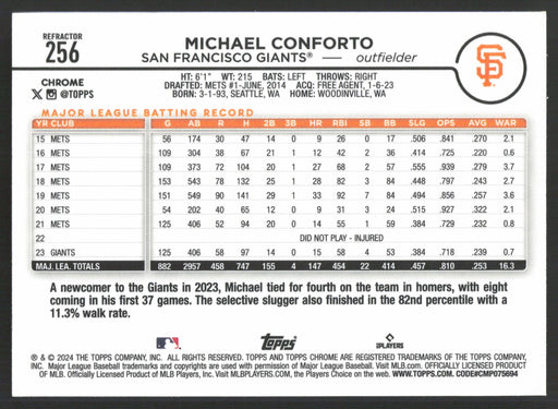 2024 Topps Chrome #256 Michael Conforto Refractor