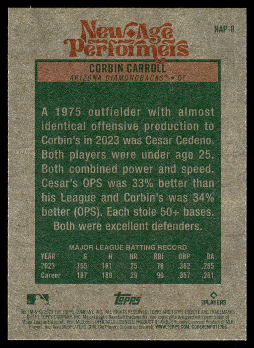 2024 Topps Heritage #NAP-8 Corbin Carroll New Age Performers