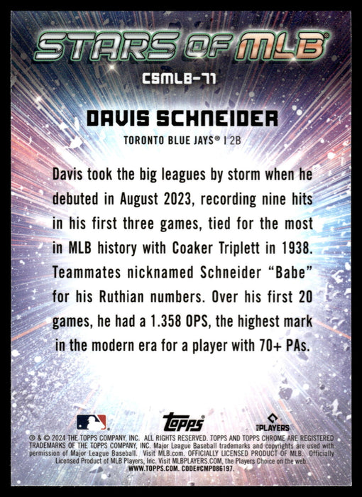 2024 Topps Update #CSMLB-71 Davis Schneider Stars of MLB Chrome