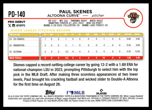 2024 Topps Pro Debut #PD-140 Paul Skenes