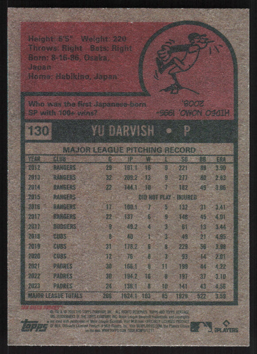 2024 Topps Heritage #130 Yu Darvish Base