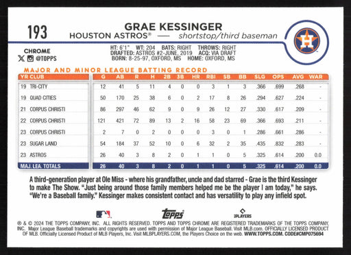 2024 Topps Chrome #193 Grae Kessinger