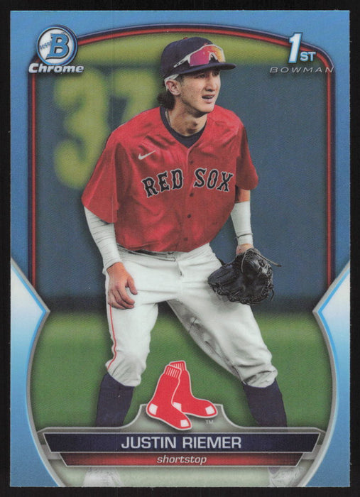 2023 Bowman Draft #BDC-182 Justin Riemer Chrome Sky Blue Refractor