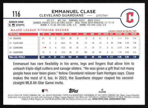 2024 Topps #116 Emmanuel Clase