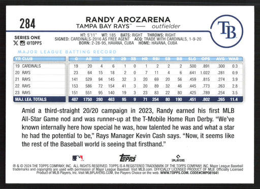 2024 Topps #284 Randy Arozarena Holiday