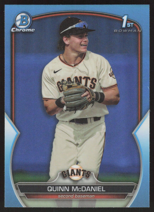 2023 Bowman Draft #BDC-136 Quinn McDaniel Chrome Sky Blue Refractor