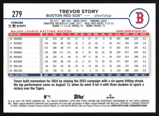 2024 Topps Chrome #279 Trevor Story