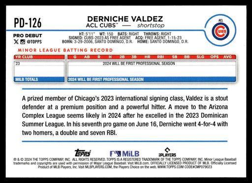 2024 Topps Pro Debut #PD-126 Derniche Valdez