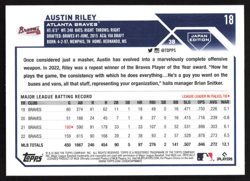 2023 Topps Japan Edition #18 Austin Riley