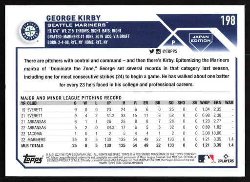 2023 Topps Japan Edition #198 George Kirby