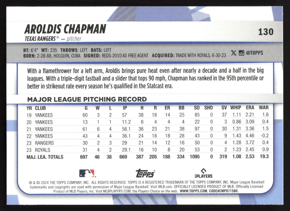 2024 Topps Big League #130 Aroldis Chapman