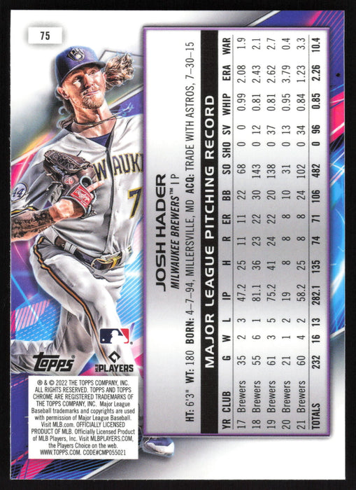 2022 Topps Chrome Cosmic #75 Josh Hader