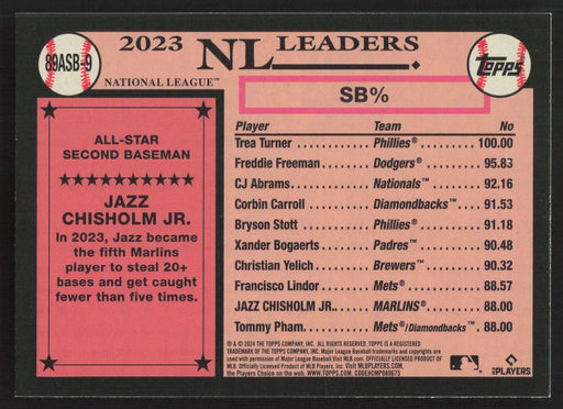 2024 Topps #89ASB-9 Jazz Chisholm Jr. 1989 Topps Baseball All-Stars Foil