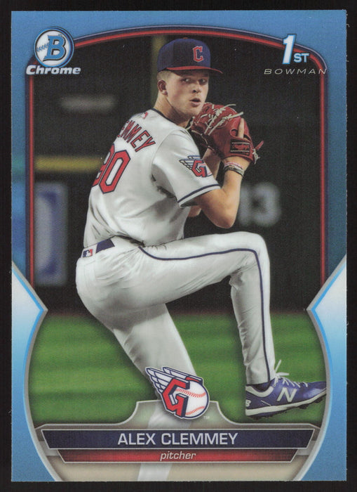 2023 Bowman Draft #BDC-79 Alex Clemmey Chrome Sky Blue Refractor