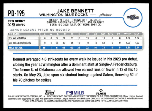 2024 Topps Pro Debut #PD-195 Jake Bennett