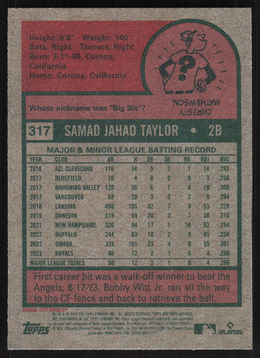 2024 Topps Heritage #317 Samad Taylor Base