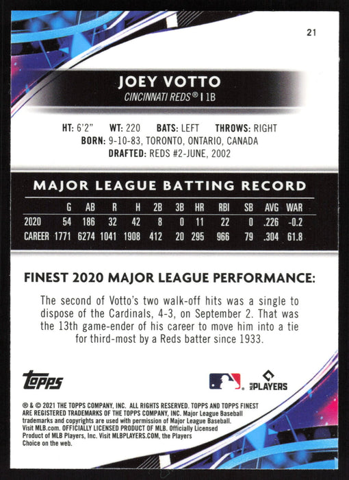 2021 Finest #21 Joey Votto