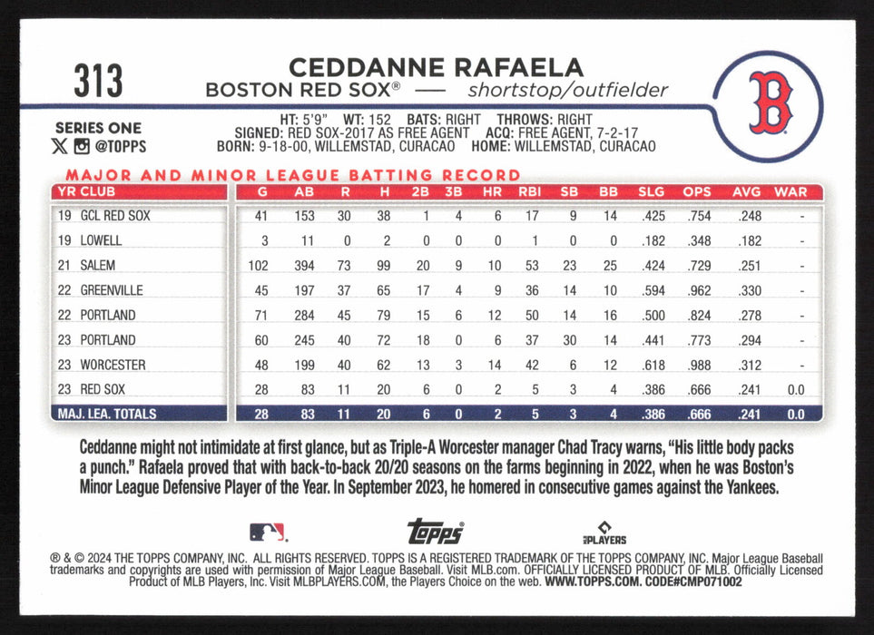 2024 Topps #313 Ceddanne Rafaela Base