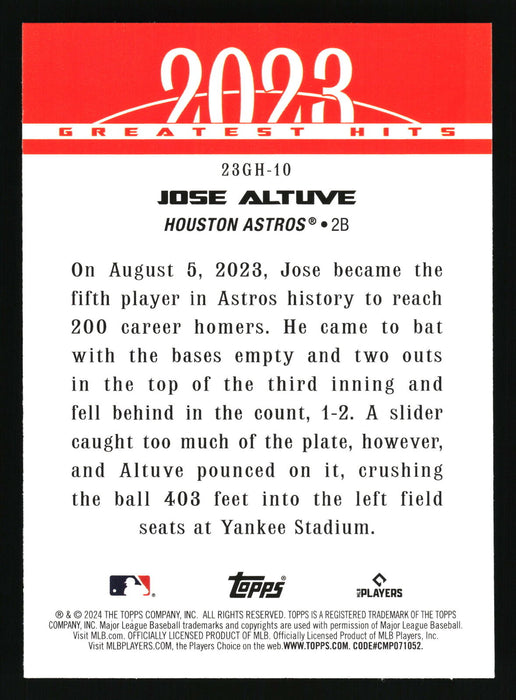 2024 Topps #23GH-10 Jose Altuve 2023 Greatest Hits