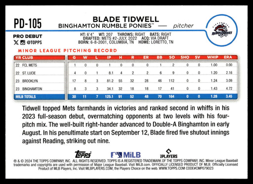 2024 Topps Pro Debut #PD-105 Blade Tidwell