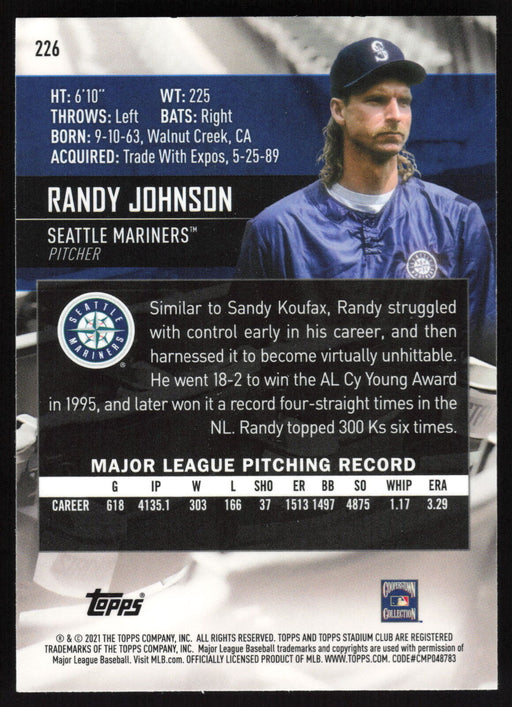 2021 Stadium Club Chrome #226 Randy Johnson