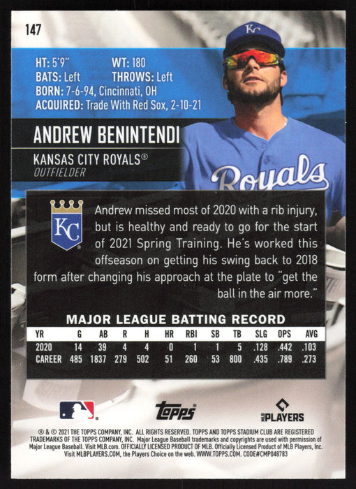 2021 Stadium Club Chrome #147 Andrew Benintendi