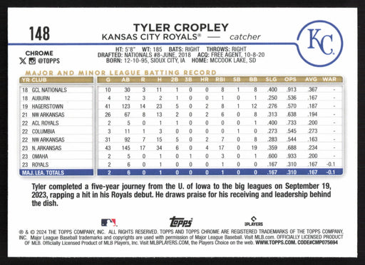 2024 Topps Chrome #148 Tyler Cropley