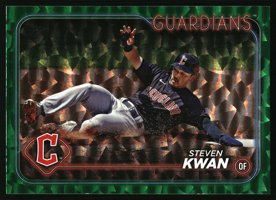 2024 Topps #312 Steven Kwan Green Crackle Foil #/499