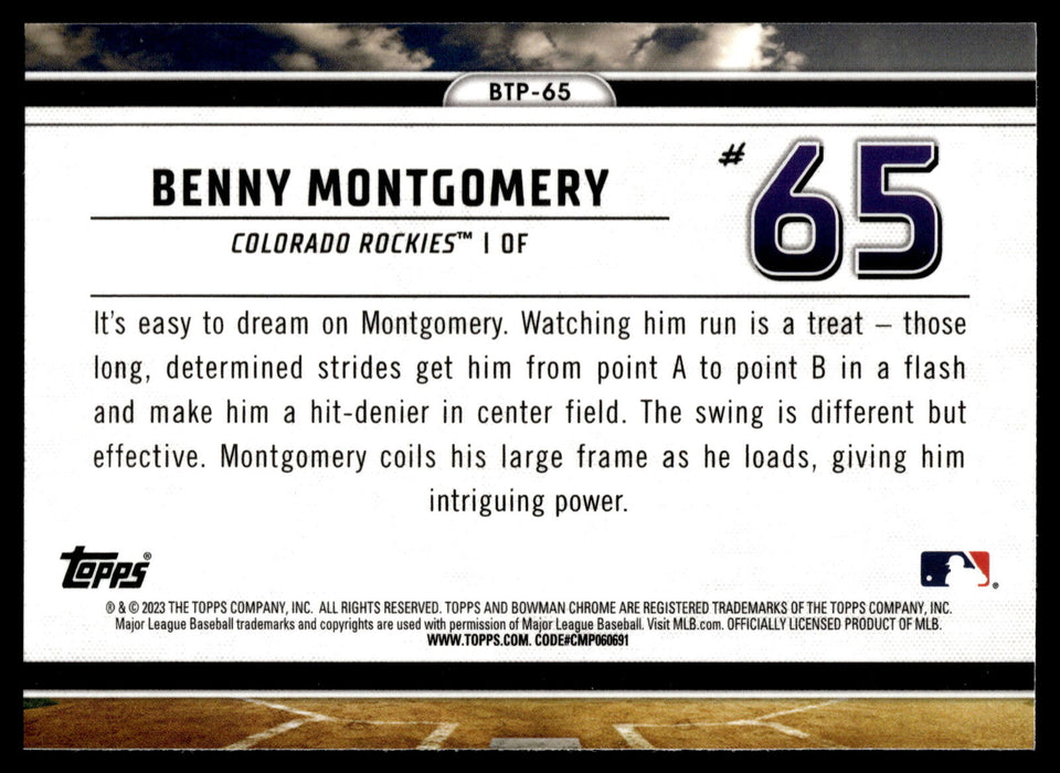 2023 Bowman #BTP-65 Benny Montgomery Bowman Scouts Top 100