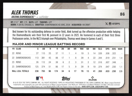 2024 Topps Big League #86 Alek Thomas