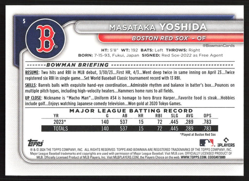 2024 Bowman #5 Masataka Yoshida