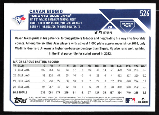 2023 Topps #526 Cavan Biggio Rainbow Foil