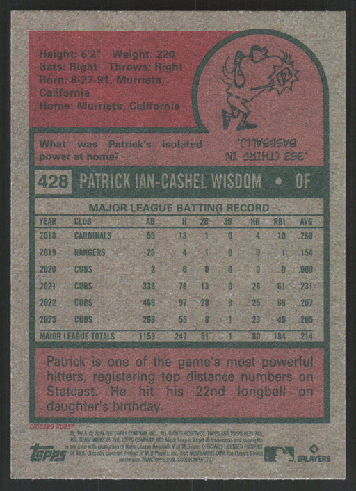 2024 Topps Heritage #428 Patrick Wisdom