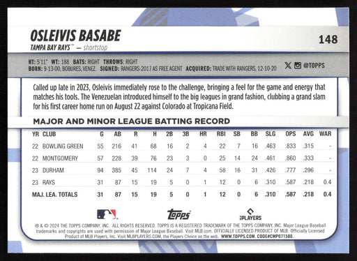 2024 Topps Big League #148 Osleivis Basabe