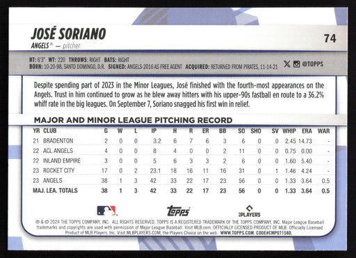 2024 Topps Big League #74 José Soriano